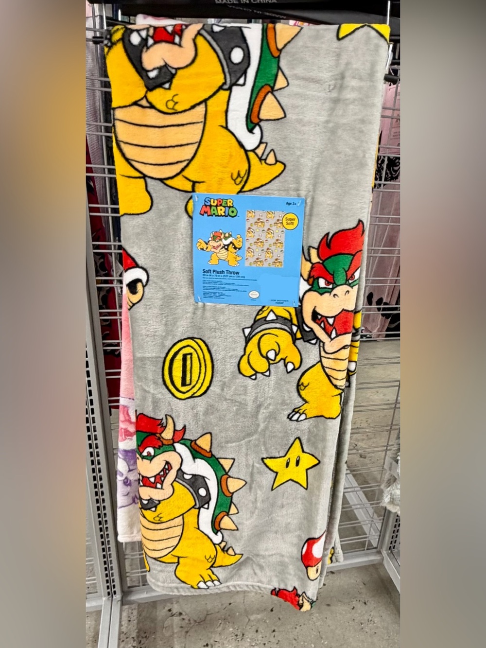 New release bowser super Mario Nintendo plush blanket throw